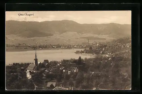 AK Ober-Aegeri, Ortsansicht mit Kirche
