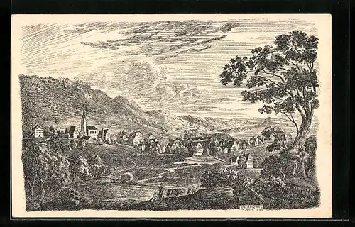 Künstler-AK Oberuzwil, Teilansicht