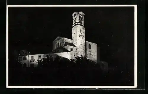 AK Castagnola, Kirche bei Nacht