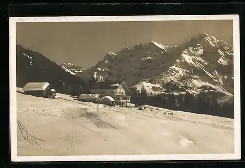 AK Adelboden, Restaurant Schermtanne mit Lohnergruppe