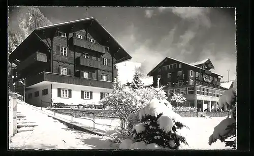 AK Adelboden, Hotel Alpenrose und Dépendance im Schnee