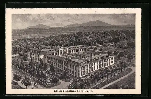 AK Rheinfelden, Sanatorium aus der Vogelschau