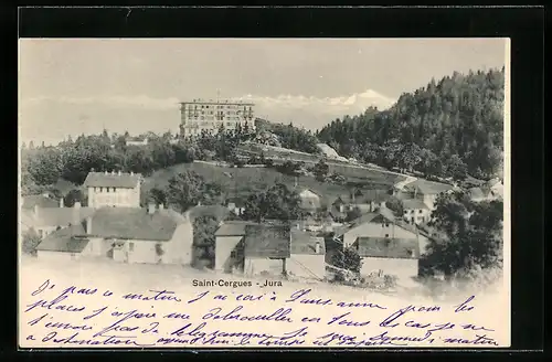 AK Saint-Cergues, Ortsansicht mit Kurhaus