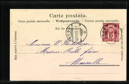 AK Saint-Cergues, Ortsansicht mit Kurhaus