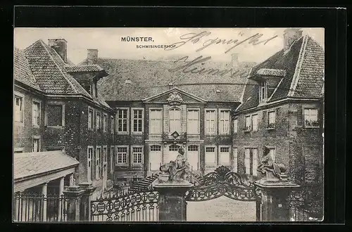 AK Münster i. W., Schmisingerhof aus der Vogelschau