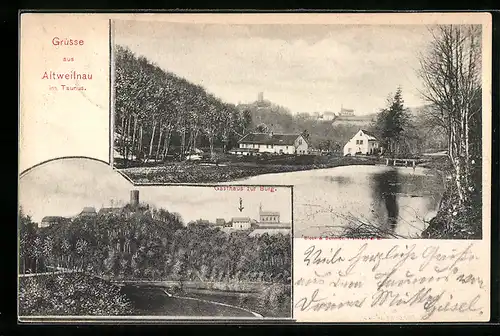 AK Altweilnau i. T., Gasthaus zur Burg, Ortspartie