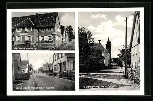 AK Leiberstung, Hauptstrasse, Gasthaus zum Pflug & Bäckerei Frietsch