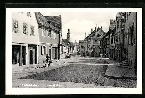 AK Herbolzheim, Hauptstrasse mit Gebäuden