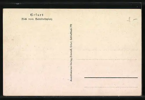 AK Erfurt, Blick vom Bahnhofsplatz