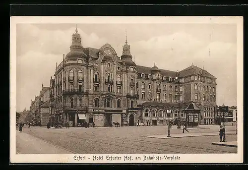 AK Erfurt, Hotel Erfurter Hof am Bahnhofsvorplatz