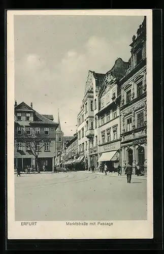 AK Erfurt, Marktstrasse mit Passage