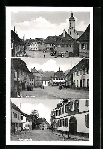 AK Riegel, Hauptstrasse, Rathaus