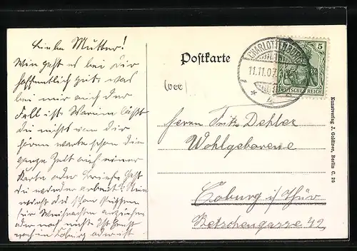 AK Berlin-Westend-Charlottenburg, Offizier-Kasino des Königin Elisabeth-Garde-Gren.-Regts.