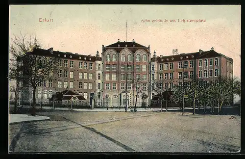 AK Erfurt, Schulgebäude am Leipziger Platz, Vorderansicht