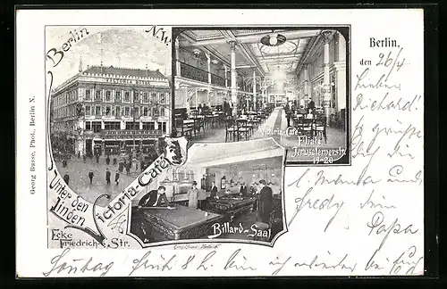 AK Berlin, Victoria-Café mit Billard-Saal