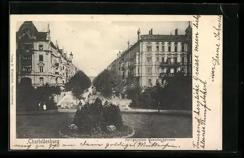 AK Berlin-Charlottenburg, Savignyplatz mit Knesebeckstrasse