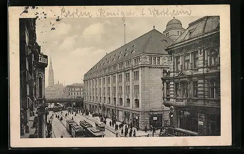 AK Berlin, Kaufhaus Wertheim in der Königstrasse aus der Vogelschau