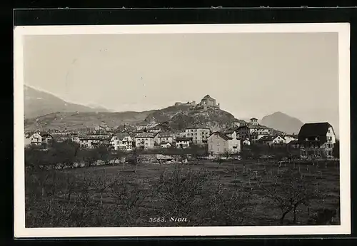 AK Sion, Gesamtansicht mit Burgberg