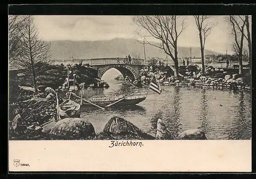 AK Zürich, Zürichhorn, Brücke