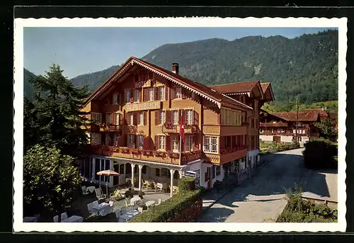 AK Wilderswil, Hotel Alpenblick mit Gartenlokal