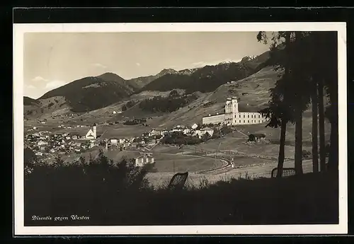 AK Disentis, Ortsansicht gegen Westen
