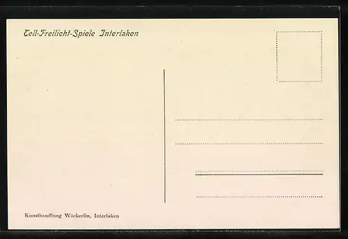 AK Interlaken, Tell-Freilicht-Spiele, 1. Scene, Baumgarten auf der Flucht