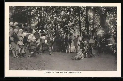 AK Interlaken, Tell-Freilicht-Spiele, Rasch tritt der Tod den Menschen an