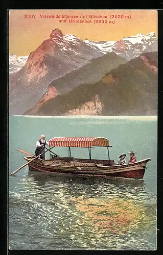 AK Vierwaldstättersee, Ansicht mit Glitschen und Urirotstock