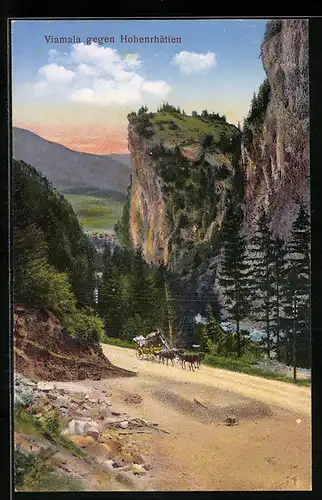 AK Viamala, Ortsansicht gegen Hohenrhätien