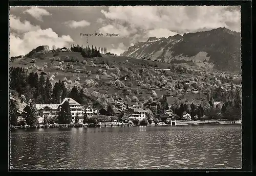 AK Sigriswil, Pension Ruch mit Blick auf den Thunersee