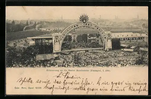 AK Basel, Bundesfeier, Festspiel-Aufführung, I. Akt