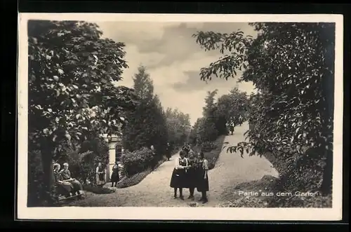 AK Menzingen, Institut Menzingen, Partie aus dem Garten