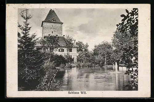 AK Schlosswil, Schloss Wil mit Gewässer