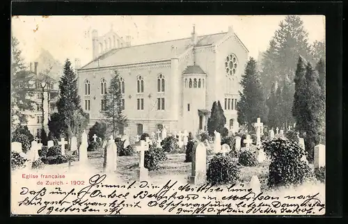 AK Zürich, Eglise francaise 1902