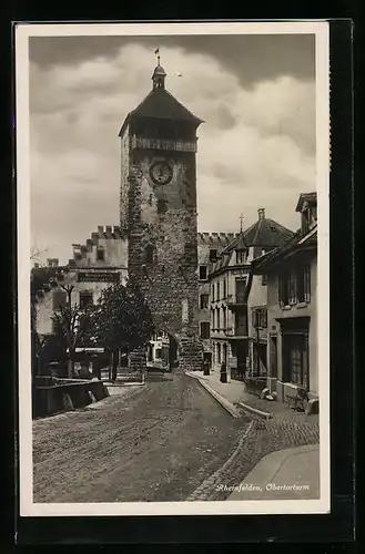 AK Rheinfelden, Strassenpartie am Obertorturm