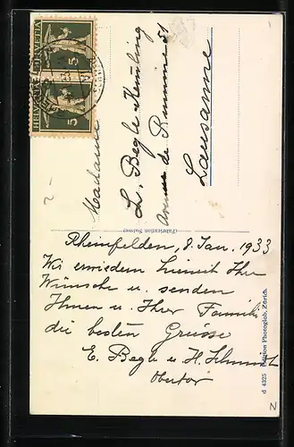 AK Rheinfelden, Strassenpartie am Obertorturm