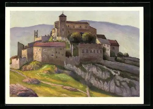 Künstler-AK Jean Zeltner: Sion, Colline de Valére