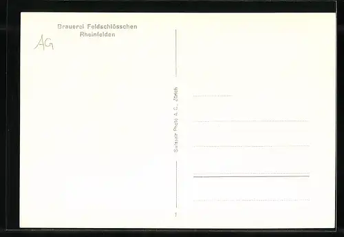 AK Rheinfelden, Brauerei Feldschlösschen aus der Vogelschau