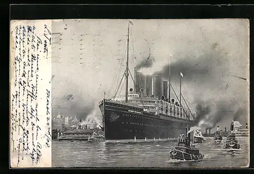 AK Passagierschiff Kaiser Wilhelm II. verlässt den Hafen