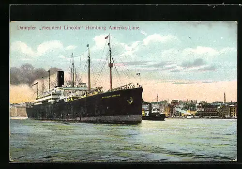 AK Dampfer President Lincoln der Hamburg-Amerika Linie, im Hafen