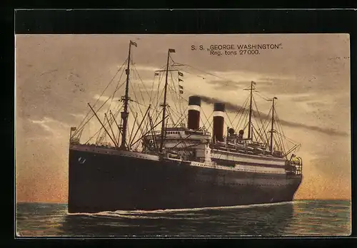 AK Passagierschiff SS George Washington im Abendlicht