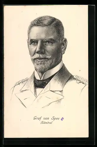 Künstler-AK Portrait des Admiral Graf von Spee