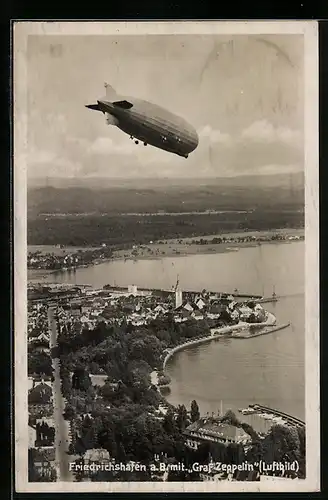 AK Friedrichshafen, Zeppelin überfliegt den Ort