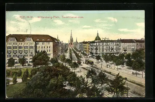 AK Berlin-W., Wittenbergplatz und Tauentzienstrasse aus der Vogelschau