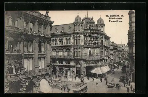 AK Berlin, Friedrichstrasse mit Panoptikum