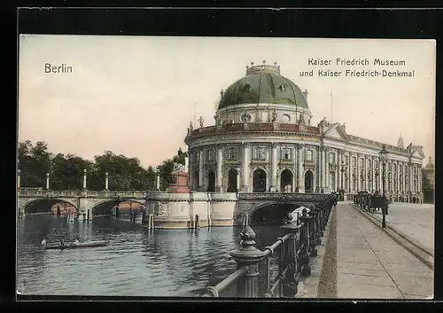AK Berlin, Kaiser Friedrich Museum und Kaiser Friedrich Denkmal