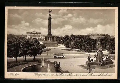 AK Berlin, Königsplatz mit Krolloper und Siegessäule