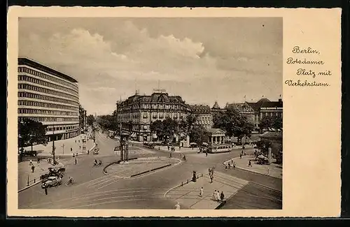 AK Berlin-Tiergarten, Potsdamer Platz mit Verkehrsturm
