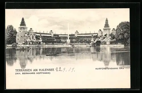 AK Berlin, Terrassen am Halensee, Kurfürstendamm 124 a