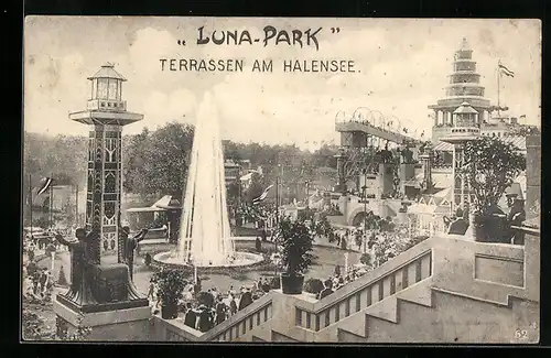 AK Berlin, Luna Park, Terrassen am Halensee